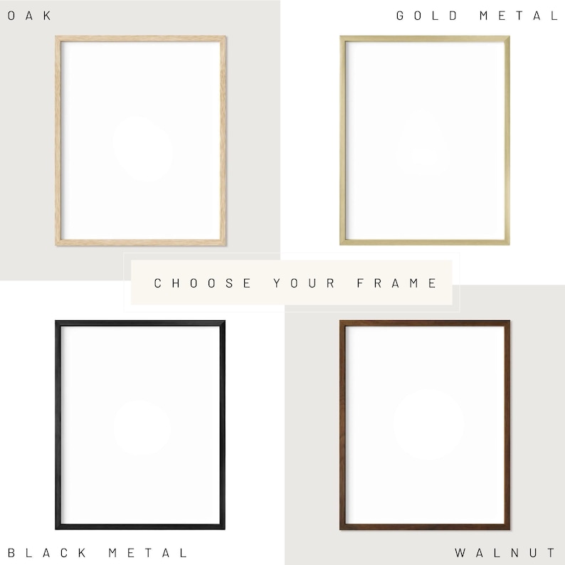 four different frames, each with a different color and style, allowing the viewer to choose their preferred frame.