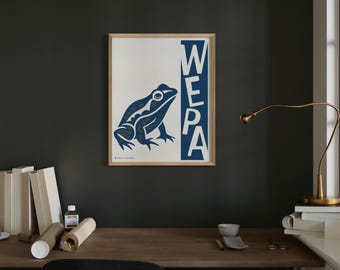 WEPA Coquí Frosch druckbare Wandkunst | Tropisches puertoricanisches Dekor | Mid Century Karibik Geschenk | Boricua Hispanic Kulturerbe