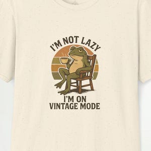 Camiseta de café con rana, camiseta vintage, camiseta de rana perezosa, top gráfico de animales divertidos, camiseta retro con atardecer, camiseta relajada con rana