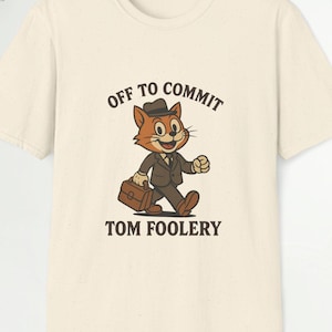 おもしろ猫シャツ、トム・フーリーの悪ふざけ、ヴィンテージスタイルの猫Tシャツ、おどけたユーモアグラフィックTシャツ、いたずら好きなユニセックス漫画シャツカジュアルウェア