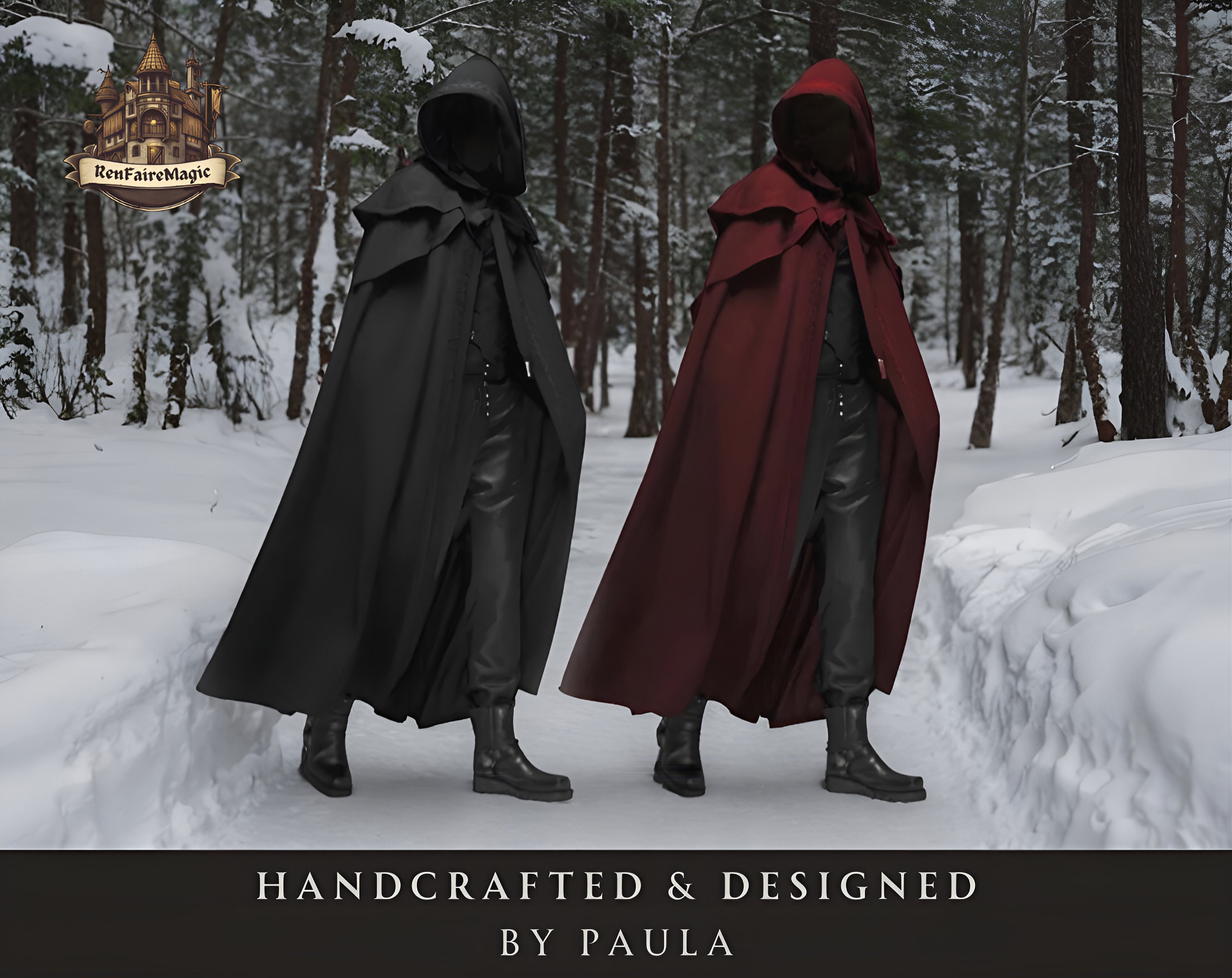 Womens Medieval Hooded Cloak 18th Century Assassins Cloak 