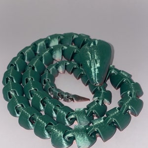 Unique 3D Printed Articulated Snake - Handcrafted Serpent Sculpture
