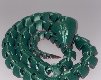 Serpiente articulada impresa en 3D única - Escultura de serpiente hecha a mano