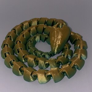 Unique 3D Printed Articulated Snake - Handcrafted Serpent Sculpture