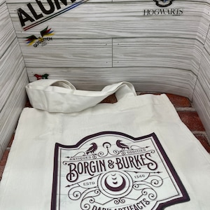 Borgin & Burkes Dark Artifacts Durable Canvas Tote Bag (13 x 14 x 7)