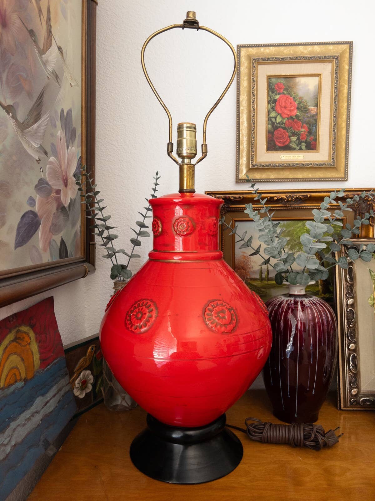 Buy the Vintage Retro Abalone Shell Leviton Lamp