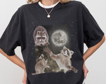 Street Cats Oversize Trash Panda Shirt Vintage Raccoon Graphic Tee Cottagecore Funny Raccoon Gift for Raccoon Lovers