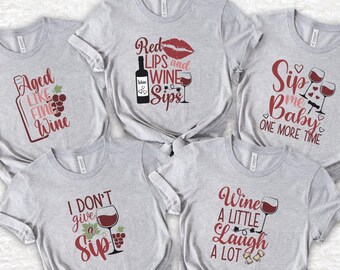 Wine Squad Girls Trip Shirts Funny Matching Shirts for 2024 Vacation Bachelorette Party Wine Tasting Shirts Group Matching Wine Squad Tees