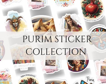Purim Sticker Collection: Jewish Holiday Party Favors