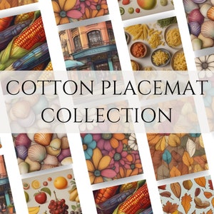 Cotton Fabric Placemats Set Housewarming Gift Living Room Decor Table Decorations Cotton Anniversary Gift for New Home Dining Decor