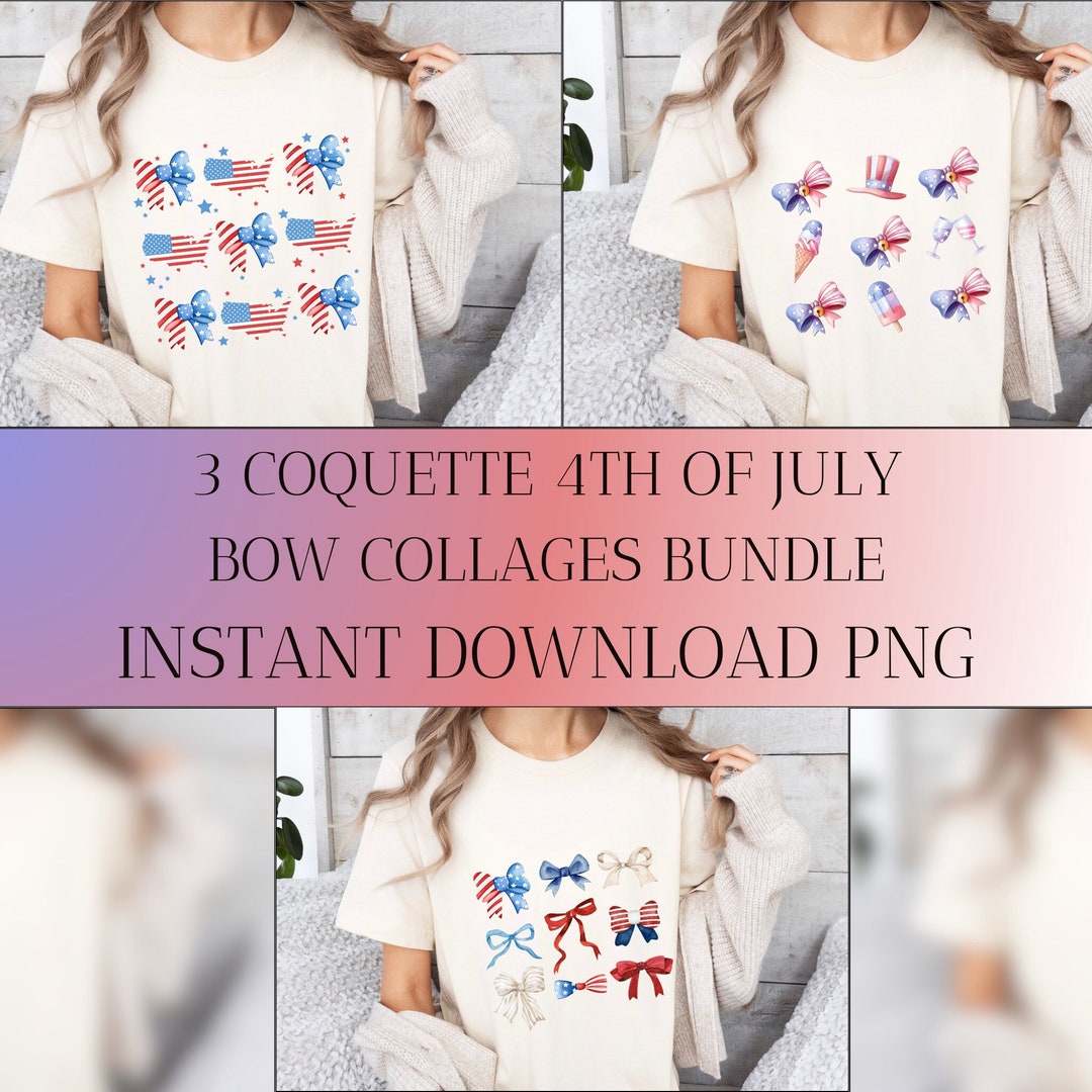 4th of July PNG Bundle Coquette American Girl Png, 4th of July Ribbon ...
