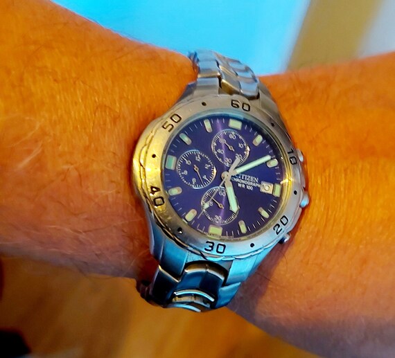 Citizen chronograph 2025 wr100 battery
