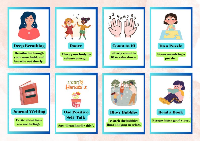 44 Fun Coping Skills Flashcards for Kids – Emotional Regulation ...