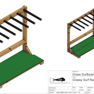 Planos de estantes para tablas de surf hechos a mano