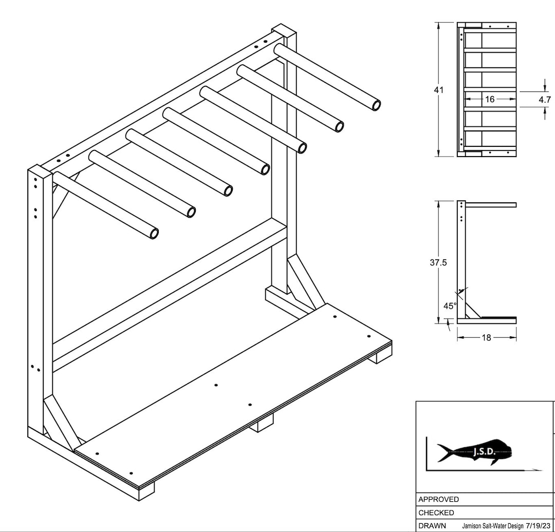 DIY Surfboard Rack Blueprints Etsy
