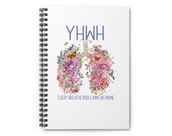 YHWH Spiral Notebook - Ruled Line, sermon notes, Christian journal, Bible study notes, Christian diary, Bible study journal, gift for her