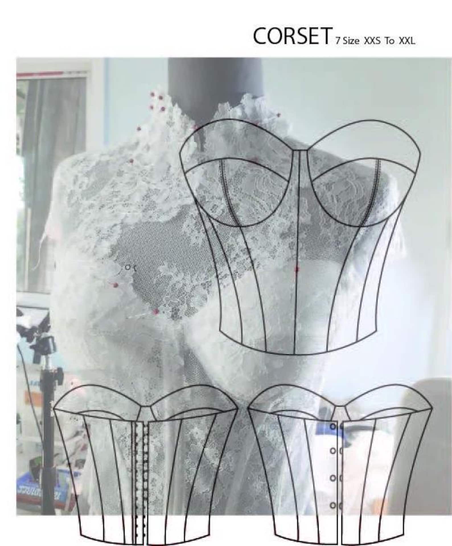 Corset,pattern for Sewing Bustier Top Pattern, PDF Pattern Corset With ...
