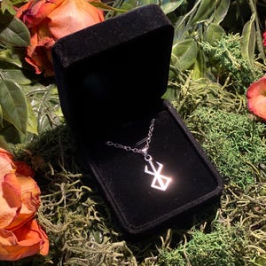 SILVER Color Berserk Necklace BLACK Velvet Jewelry Box