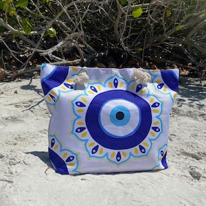 Evil eye protection tote bag