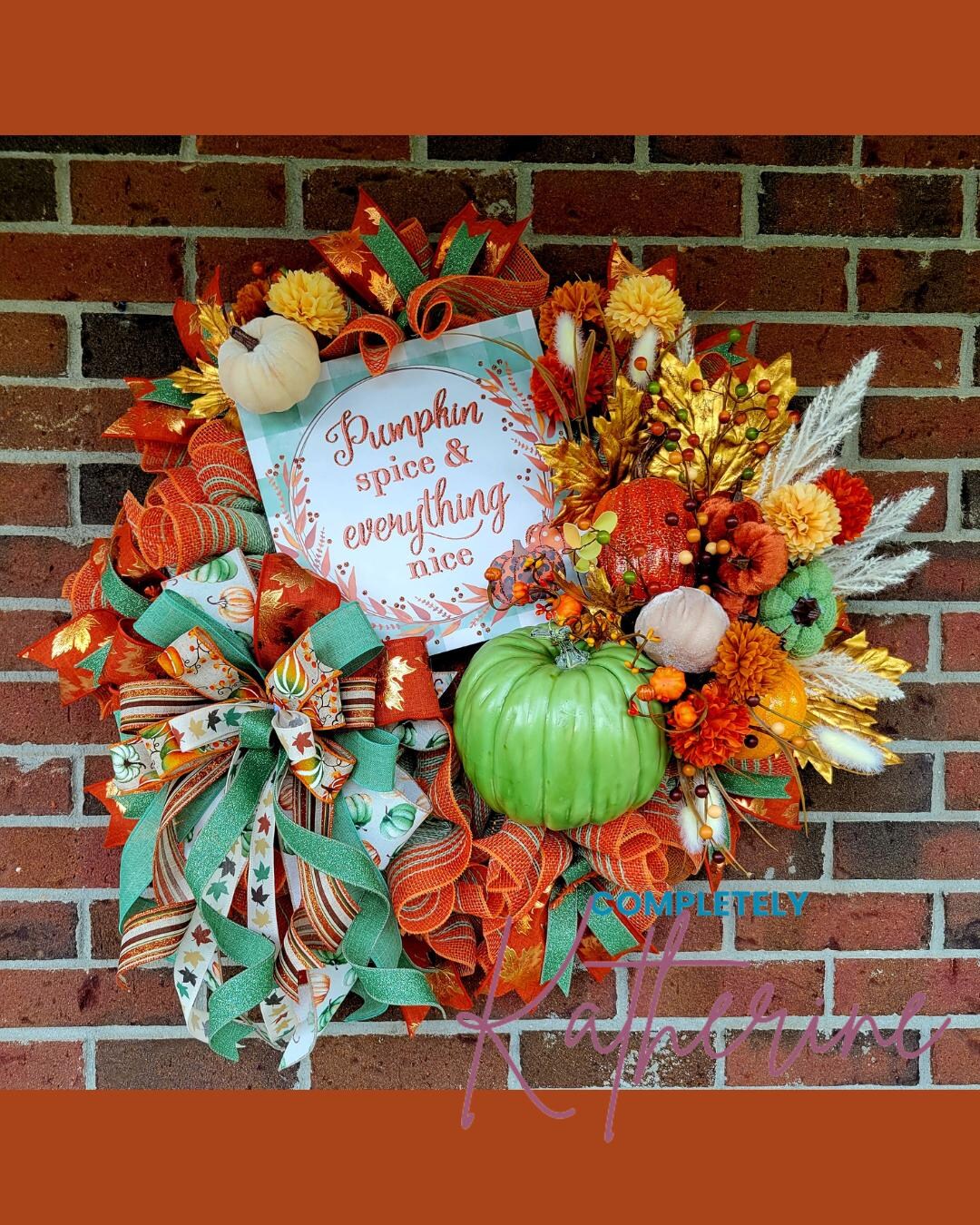 Pumpkin Spice Fall Wreath: 26" Autumn Door Decor - Etsy