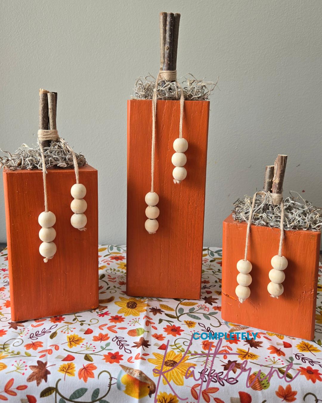 Hand Painted Wooden Pumpkin Set: Fall Thanksgiving Decor - Etsy