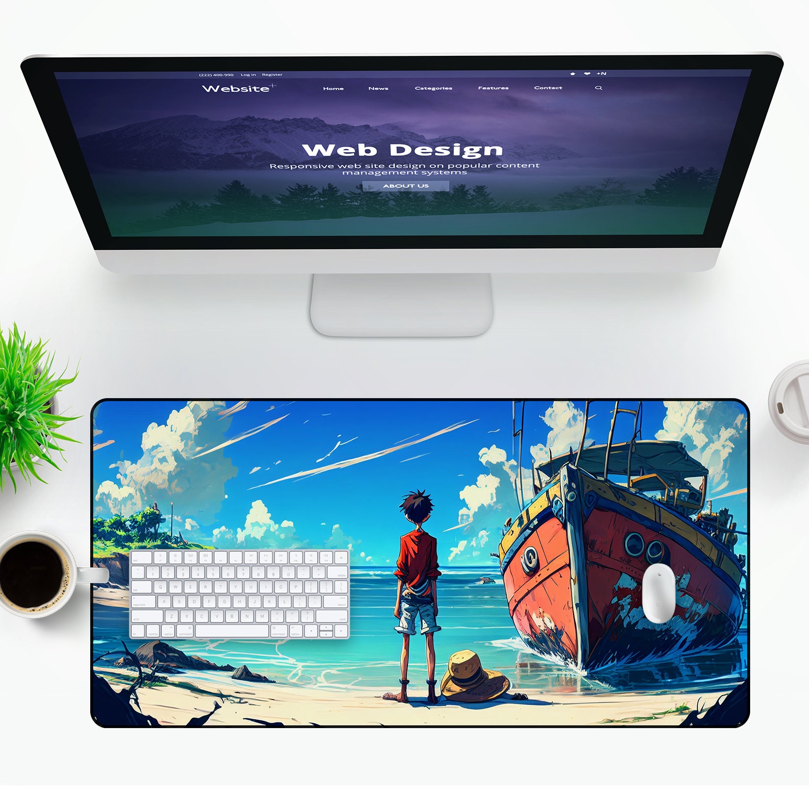 One Piece Anime Mouse Pad Extra Large Extended Mouse Pad, Highest