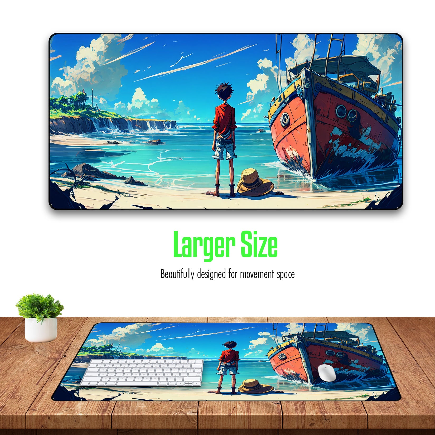 One Piece Anime Mouse Pad Extra Large Extended Mouse Pad, Highest