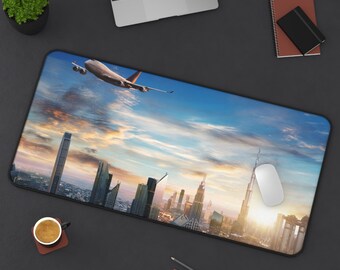 A Picture of Modern Air Travel on a Desk Mat