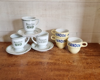 Tasse et sous tasse bouillon Liebig Oxo Viandox brocante française