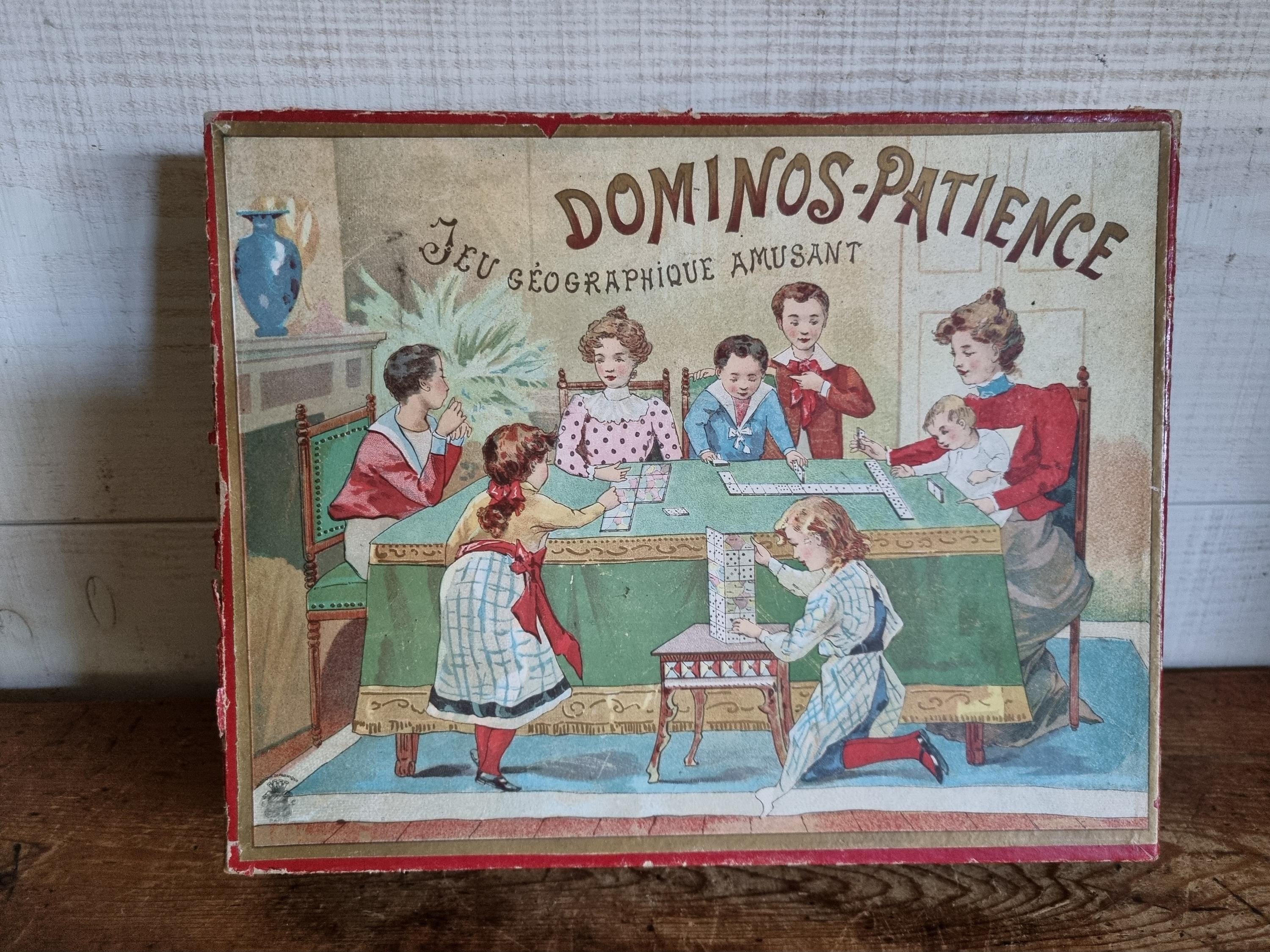 puzzle ancien en bois jeu de patience géographique
