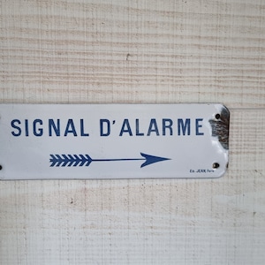 Antique French enamelled plaque, flea market enamel