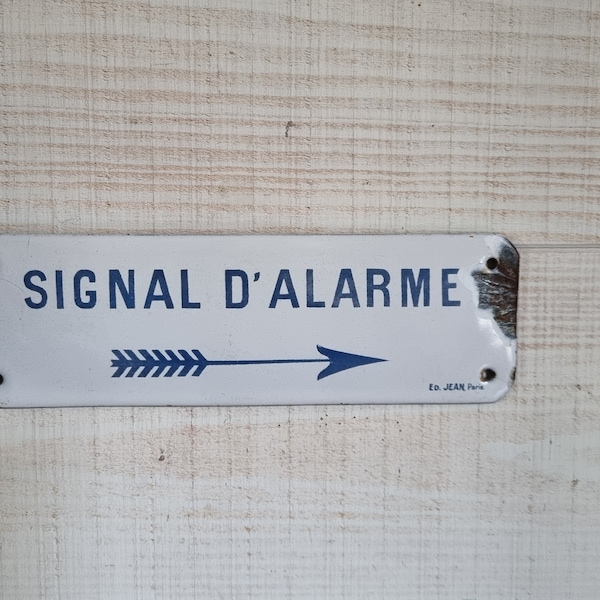 Plaque emaillee ancienne french brocante email