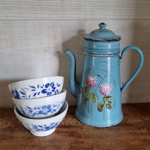 Ensemble de 3 bols anciens campagne, parfait état, vaisselle française, brocante