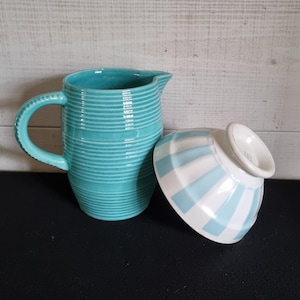 Alte Latte-Schüssel, Digoin-Fabrik, französischer Flohmarkt