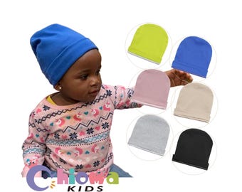 UNISEX SATIN LINED Beanie Winter Hat for Newborn Baby Toddler Infant Little Kids Hair Care Beanie Caps Silky Satin-Lined Rib Sleep Hat
