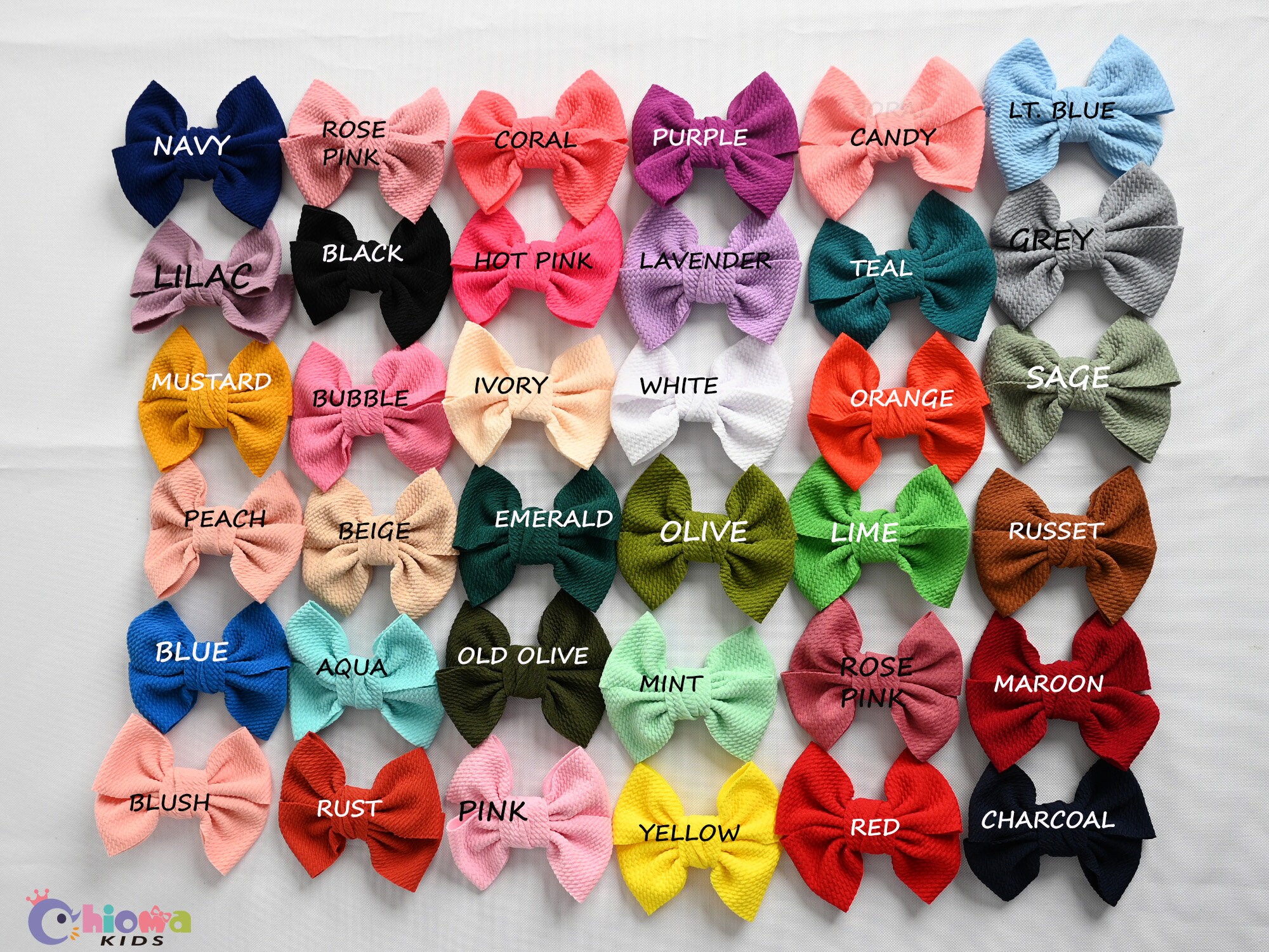 SOLID COLOR BOWS4 Inch Baby Bows, Baby Girl Bows Headband Bow Clip