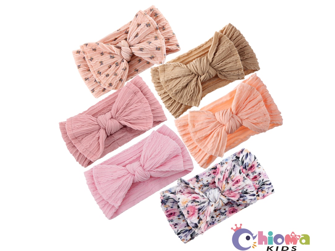 PREEMIE & NEWBORN Baby Bow Headband, Infant Headwrap for Small Babies ...