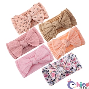 PREEMIE & NEWBORN Baby Bow Headband, Infant Headwrap for Small Babies, Soft, Stretchy Hair Accessory, Baby Girl Knit Bow, Baby Shower Gifts