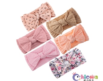 PREEMIE & NEWBORN Baby Bow Headband, Infant Headwrap for Small Babies, Soft, Stretchy Hair Accessory, Baby Girl Knit Bow, Baby Shower Gifts