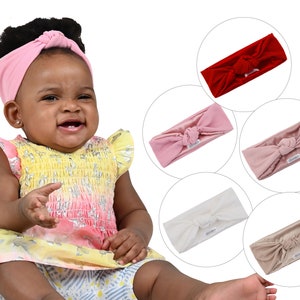 SATIN LINED BABY Headbands, Knotted Ribbed Headband, Toddler Infant Head Wrap, Knot Headband, Baby Shower Girl Gift Newborn/Infant Gift