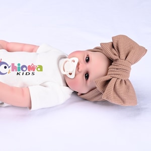 OVERSIZED BOW HEADBAND, Ribbed Big Bow Head Wrap, Newborn Toddler Infant Headband, Boho Headband, Adjustable Baby Headband, Baby Girl Gift