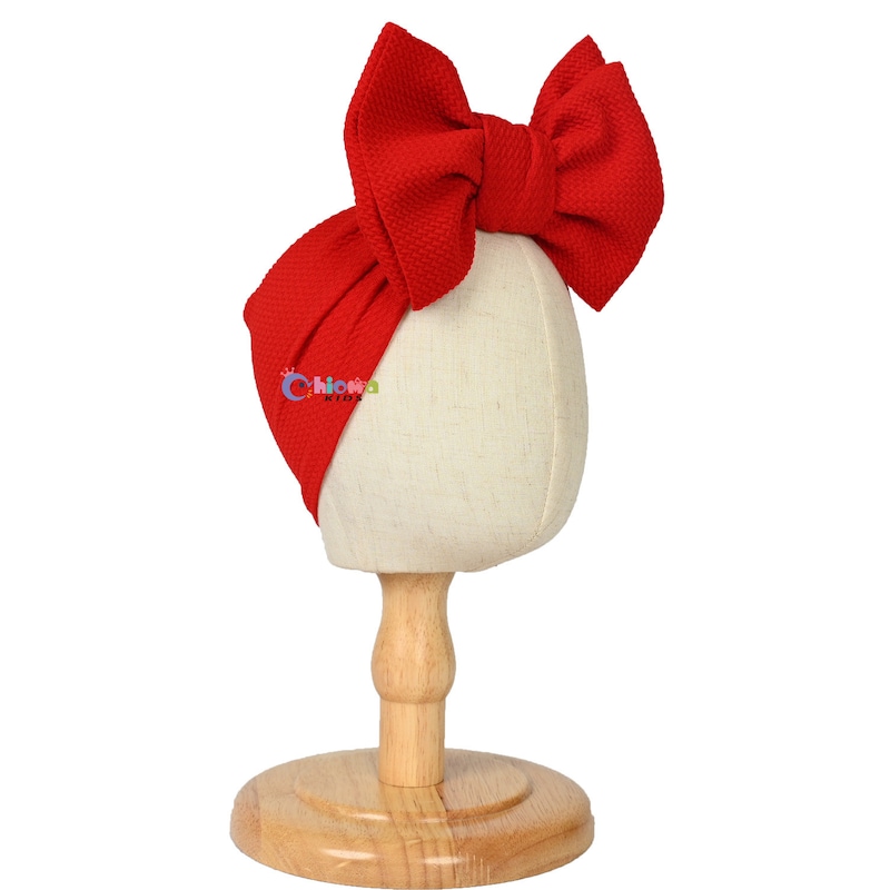 Babyhug Solid Headband with Bow Dark Red - Diameter 11 cm