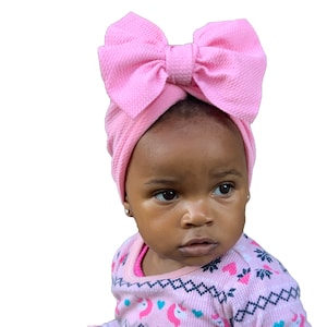 NEWBORN BABY BOW Turban, Baby Bow Turban hat, Baby shower Gifts, Infant Hat, Baby Girl Turban, Baby Headbands, Newborn Gifts, Messy Bow Caps
