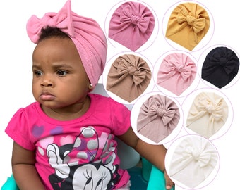 TOPKNOT BOW BABY Turban Hat, Newborn Hat, Turban Hat, Winter Baby Turban, Baby Girl Turban, Baby Beanie, Infant Hat, Toddler Stretchy Cap