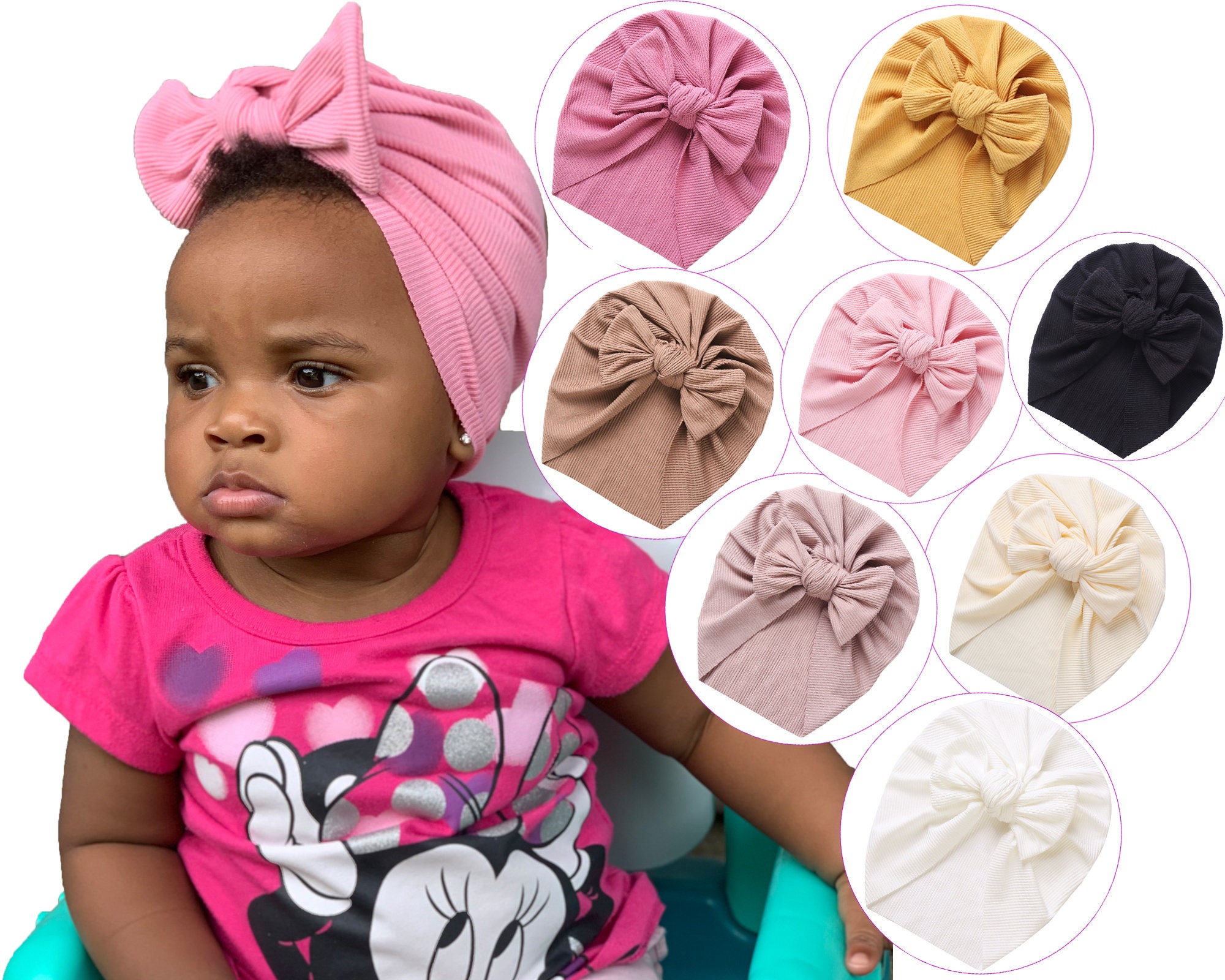 Head Wraps Baby Girl Turban With Bow Baby Turban Turban Hat For