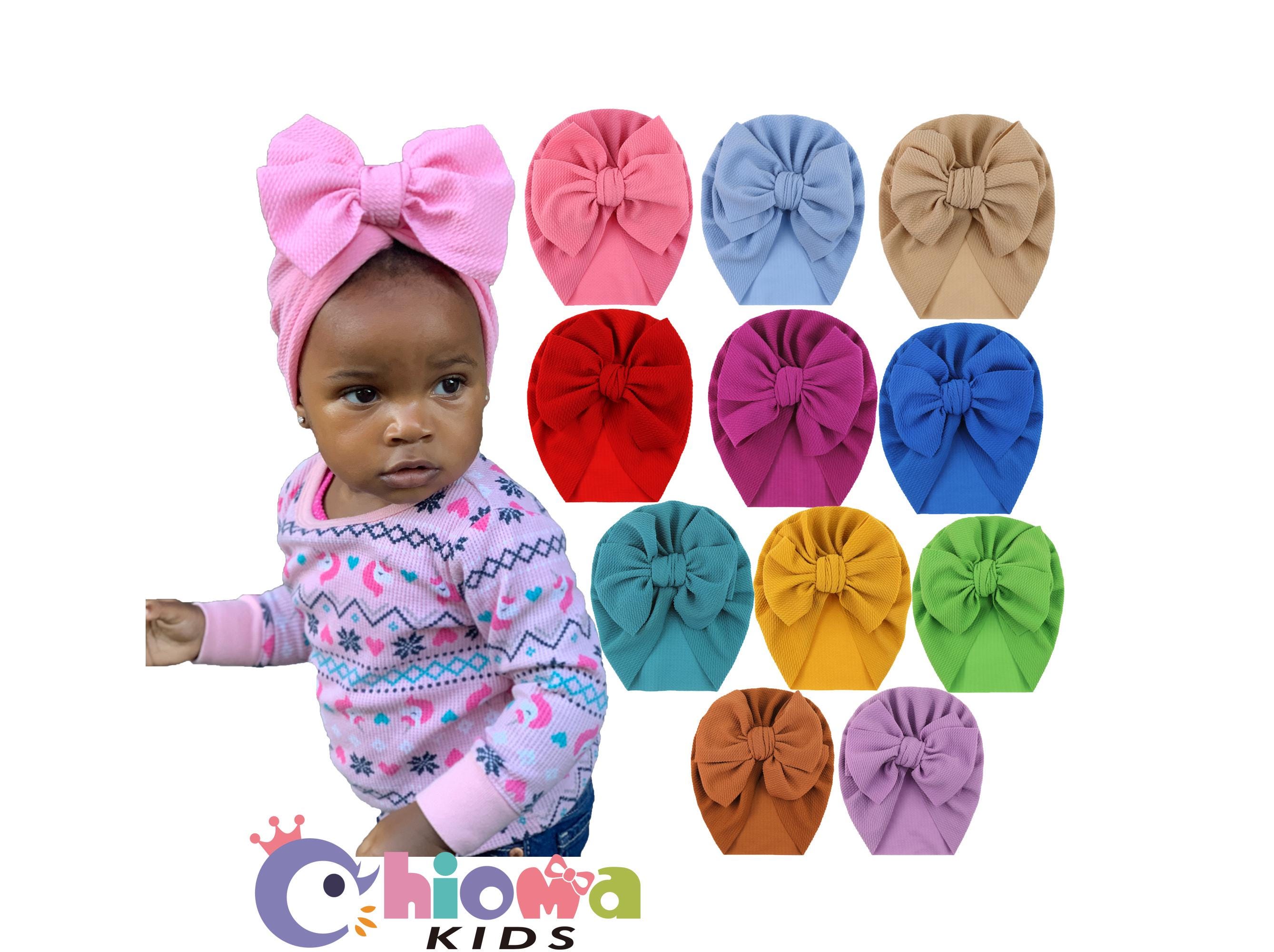 BABY BOW TURBAN hat, Newborn Baby Bow Turban, Baby shower Gifts, Infant Hat, Baby Girl Turban, Baby Headbands, Newborn Gifts, Messy Bow Caps