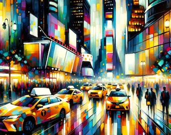 Pulse of the City: Times Square NYC | New York City Lights | Urban Art Decor | Vibrant NYC Prints | Nightlife Inspiration | Digital Download