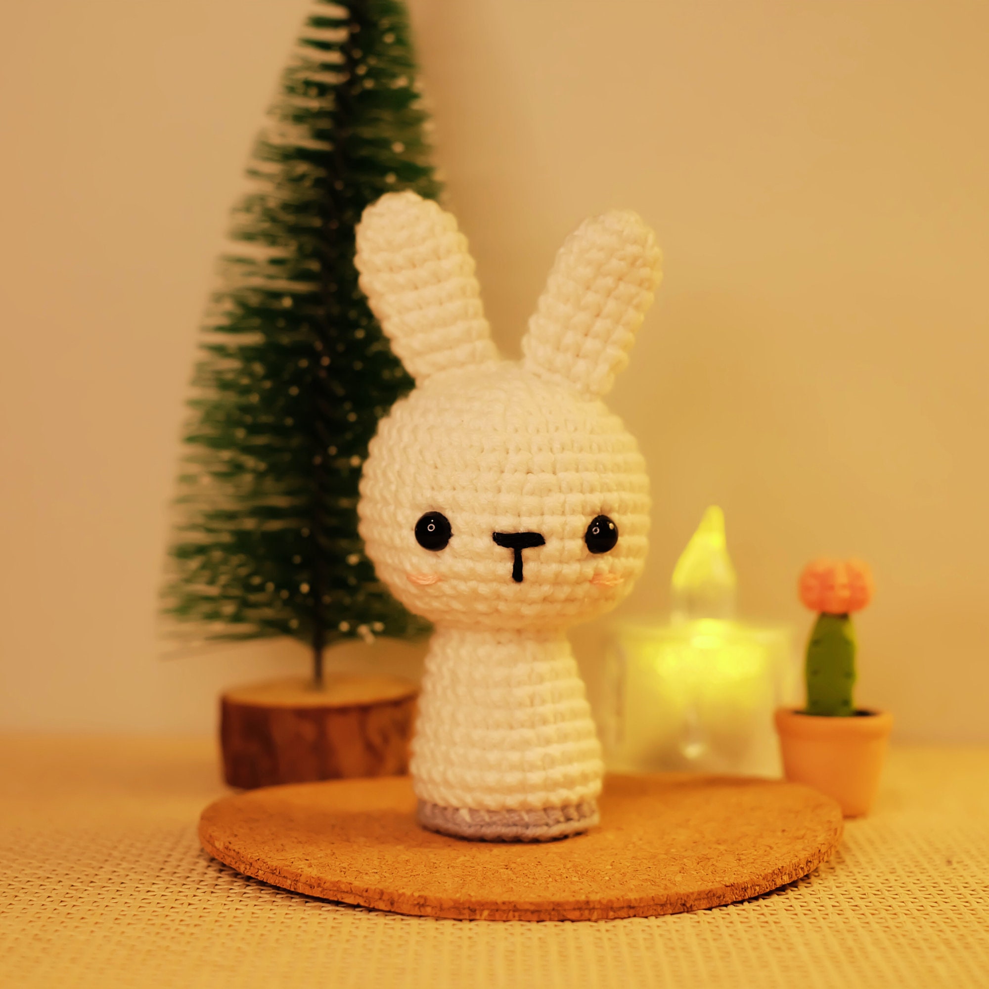 Min Crochet Rabbit Easy Crochet Amigurumi Mini Bunny Doll Pattern DIY Handmade Animals ...