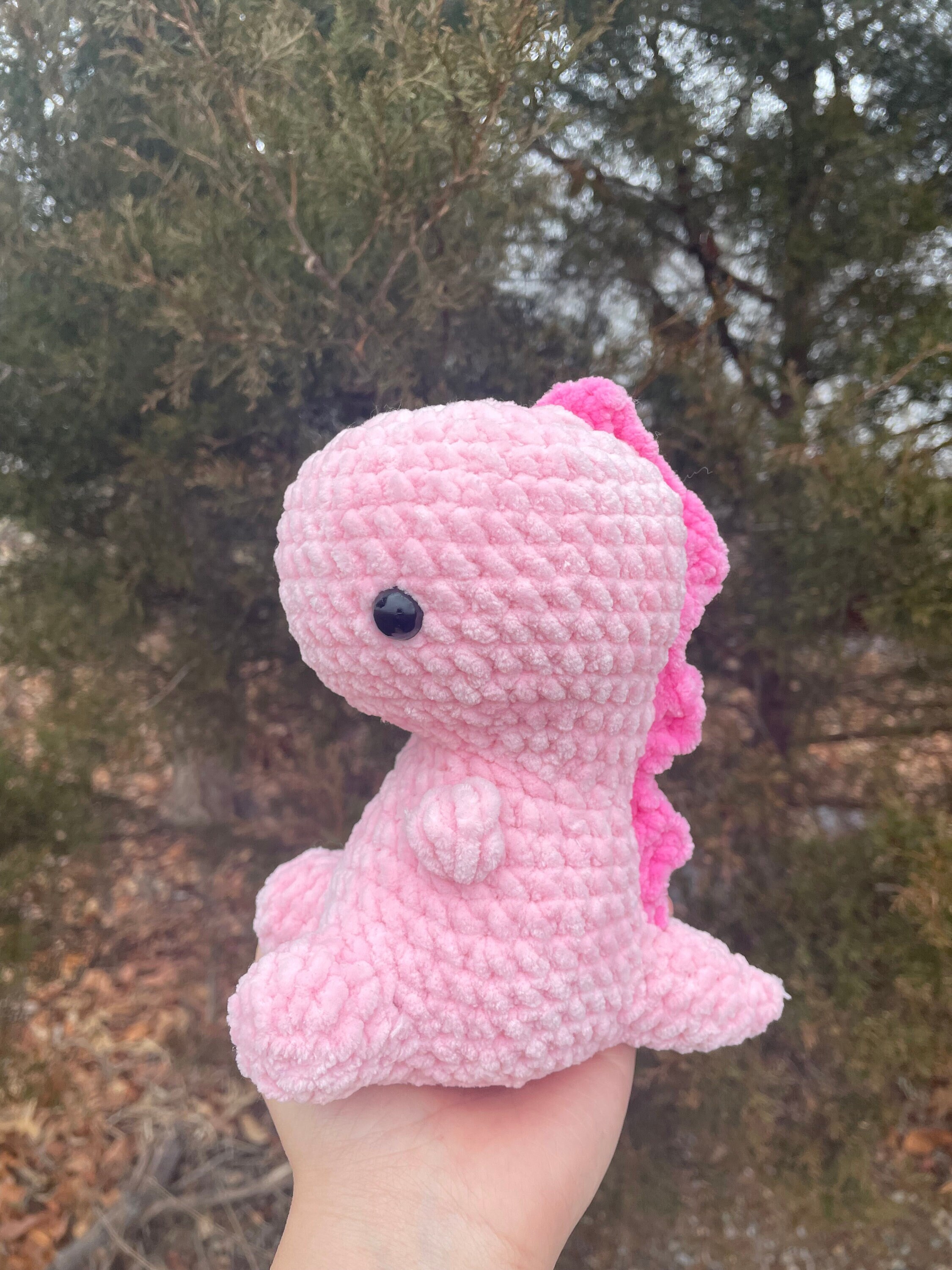 Pink T Rex Dinosaur Plushie Cute Amigurumi