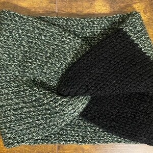 Doubled twisted ear warmers